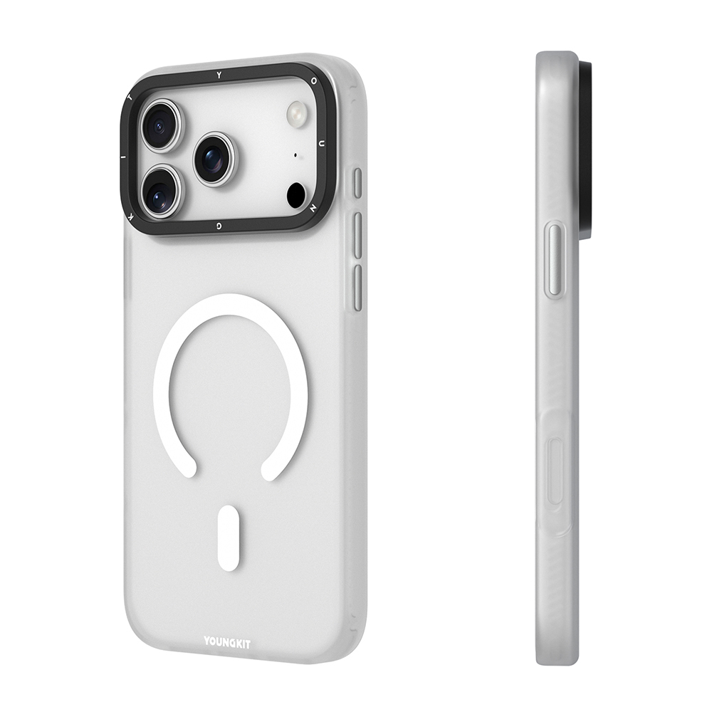 Apple iPhone 17 Pro Uyumlu Kılıf M-safe Şarj Özellikli Youngkit Hidden Sand Serisi Kapak - 7