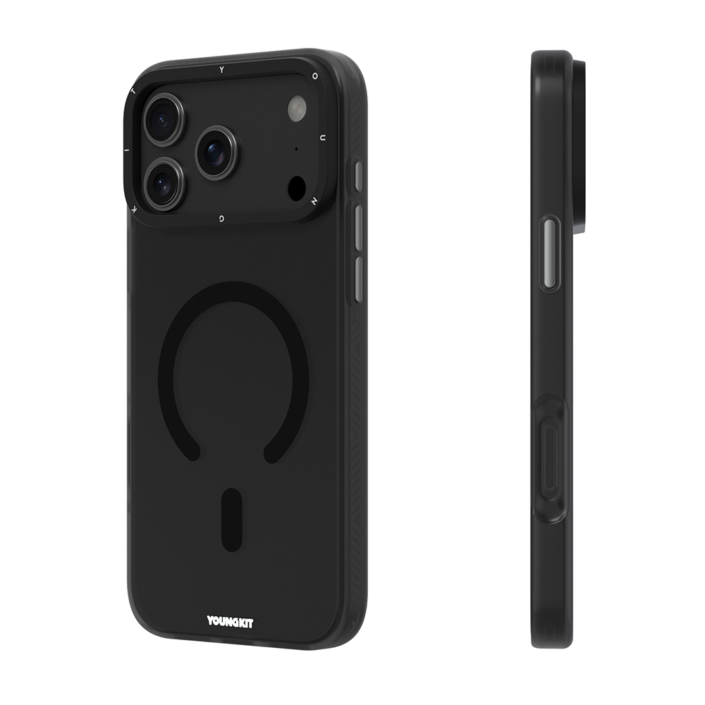 Apple iPhone 17 Pro Uyumlu Kılıf M-safe Şarj Özellikli Youngkit Hidden Sand Serisi Kapak - 8
