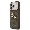 Apple iPhone 18 Pro Kılıf Guess Orjinal Lisanslı Gold Metal Kamera Çerçeveli 4G Desenli Metal Büyük 4G ve Yazı Logolu Kapak - 16
