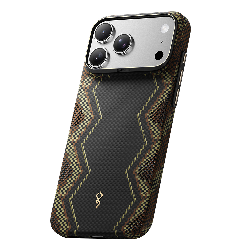 Apple iPhone 18 Pro Kılıf M-safe Şarj Özellikli Raptic Aramid Skin Scepter Serisi Karbon Kapak - 3