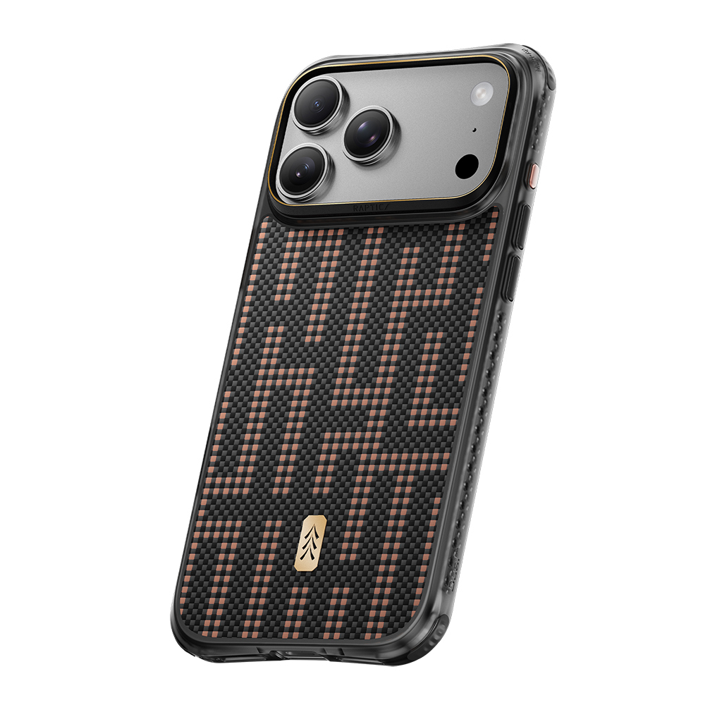 Apple iPhone 18 Pro Kılıf M-safe Şarj Özellikli Raptic Aramid Dual Grid Serisi Karbon Kapak - 1