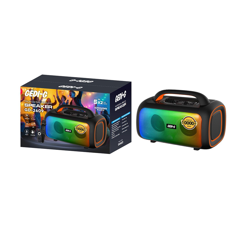 Zore GD-2609 Dijital LED Göstergeli Mikrofonlu RGB TWS Çift 5 inç Stereo Bass Kablosuz Karaoke Hoparlör - 1