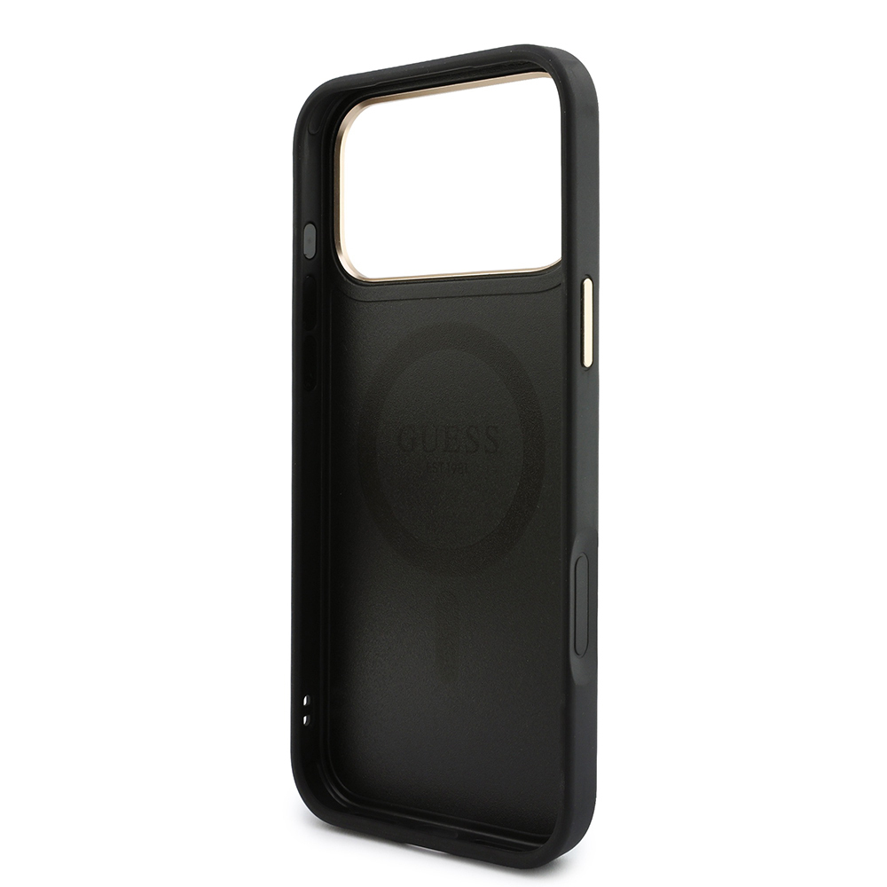 Apple iPhone 17 Pro Max Uyumlu Kılıf Guess Orjinal Lisanslı M-safe Şarj Özellikli Askılı ve 4G Metal Logolu Kartlıklı Kapak - 6