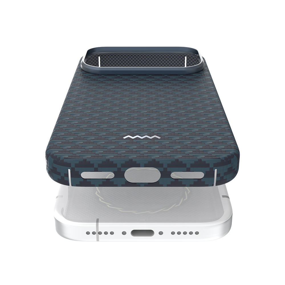 Apple iPhone 18 Pro Max Kılıf M-safe Şarj Özellikli Raptic Aramid Skin Origin Serisi Karbon Kapak - 24