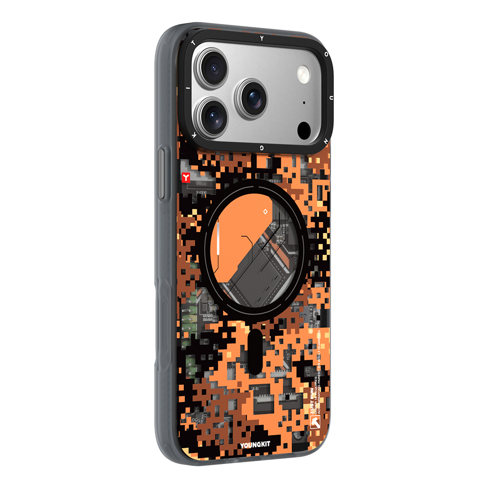 Apple iPhone 17 Pro Max Uyumlu Kılıf M-Safe Şarj Özellikli Youngkit Camouflage Sykell Serisi Kapak - 3