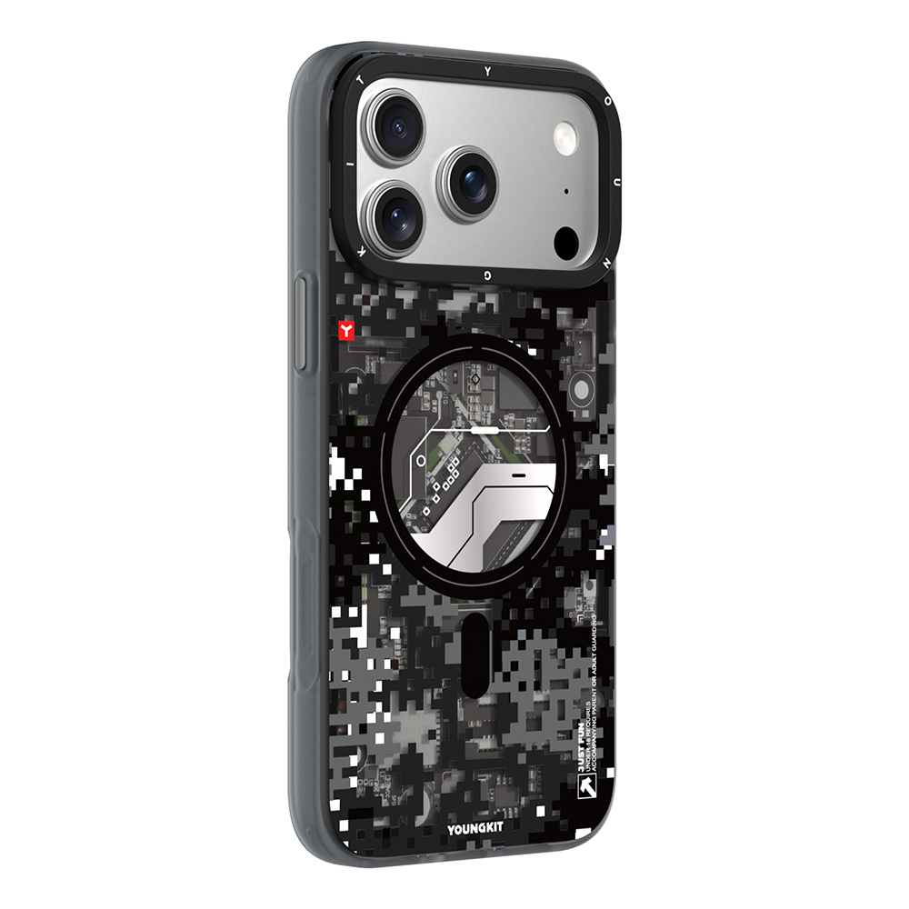 Apple iPhone 17 Pro Max Uyumlu Kılıf M-Safe Şarj Özellikli Youngkit Camouflage Sykell Serisi Kapak - 4