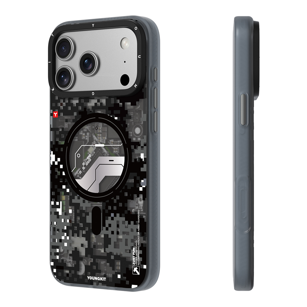 Apple iPhone 17 Pro Max Uyumlu Kılıf M-Safe Şarj Özellikli Youngkit Camouflage Sykell Serisi Kapak - 8