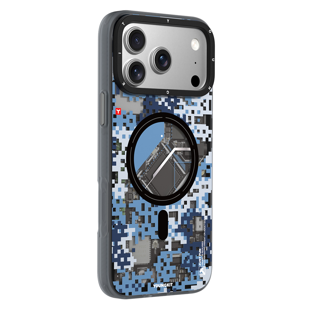 Apple iPhone 17 Pro Max Uyumlu Kılıf M-Safe Şarj Özellikli Youngkit Camouflage Sykell Serisi Kapak - 9