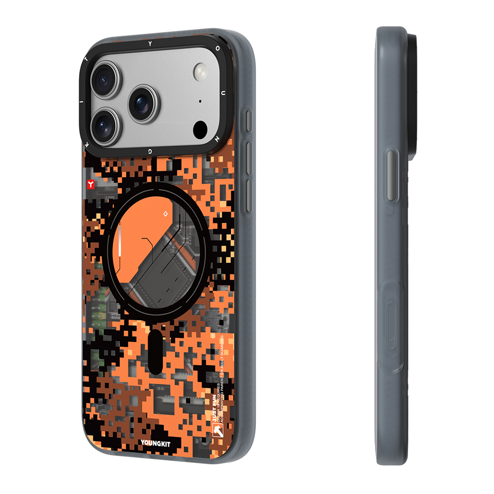 Apple iPhone 17 Pro Max Uyumlu Kılıf M-Safe Şarj Özellikli Youngkit Camouflage Sykell Serisi Kapak - 10