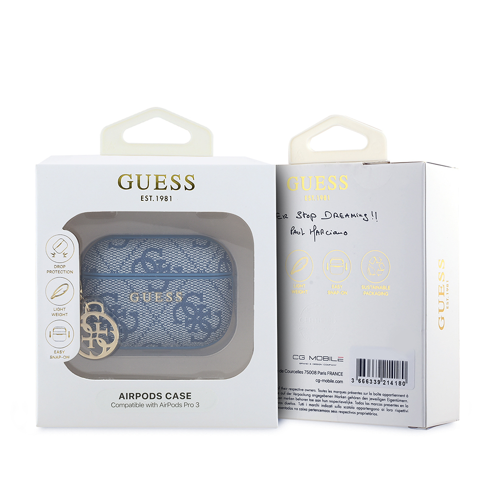 Apple Airpods Pro Uyumlu 3 Kılıf Guess Orjinal Lisanslı PU Deri 4G Desenli 4G Sade Askılı Kılıf - 3