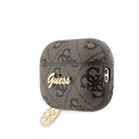 Apple Airpods Pro Uyumlu 3 Kılıf Guess Orjinal Lisanslı 4G Desenli Metal Script Logolu 4G Charm PU Deri Kapak - 2