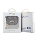 Apple Airpods Pro Uyumlu 3 Kılıf Guess Orjinal Lisanslı 4G Desenli Metal Script Logolu 4G Charm PU Deri Kapak - 3