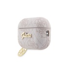Apple Airpods Pro Uyumlu 3 Kılıf Guess Orjinal Lisanslı 4G Desenli Metal Script Logolu 4G Charm PU Deri Kapak - 2