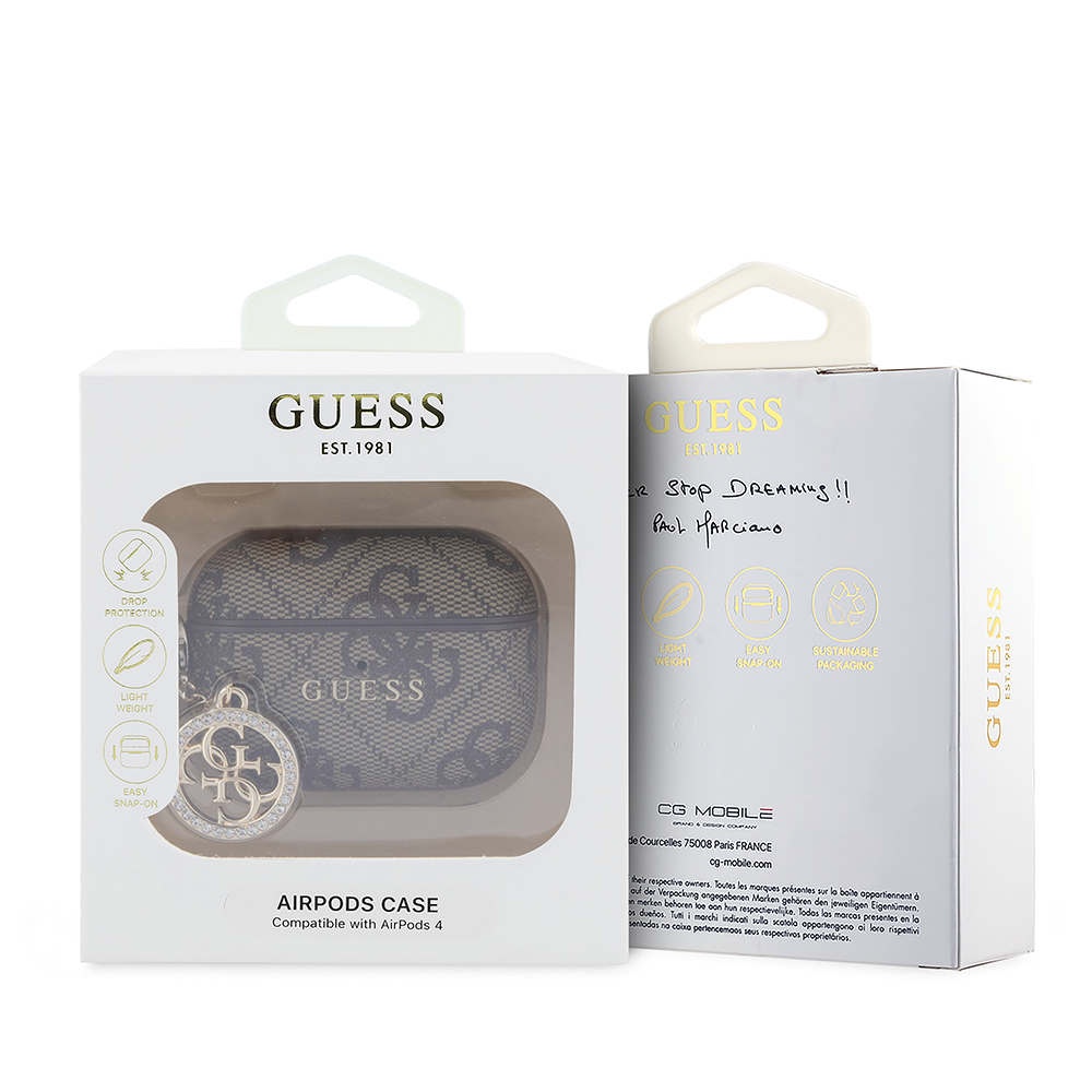 Apple Airpods Pro Uyumlu 3 Kılıf Guess Orjinal Lisanslı PU Deri 4G Desenli 4G Charm Kapak - 3