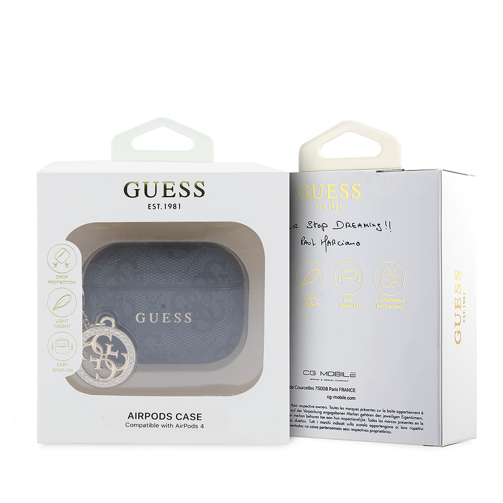 Apple Airpods Pro Uyumlu 3 Kılıf Guess Orjinal Lisanslı PU Deri 4G Desenli 4G Charm Kapak - 3