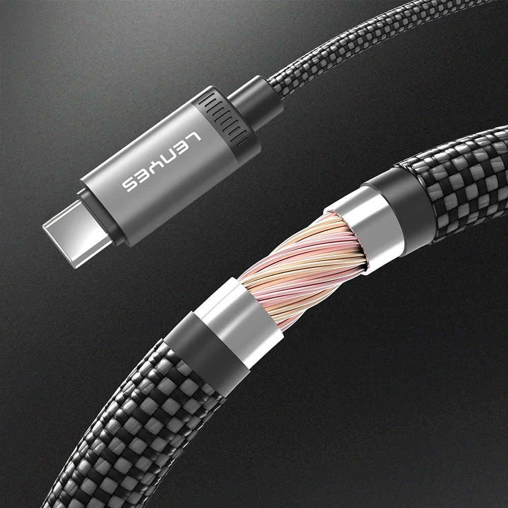 Lenyes LC571 OLED Dijital Ekranlı Type-C to Type-C Data ve Şarj Kablosu 240W 1.2M - 2