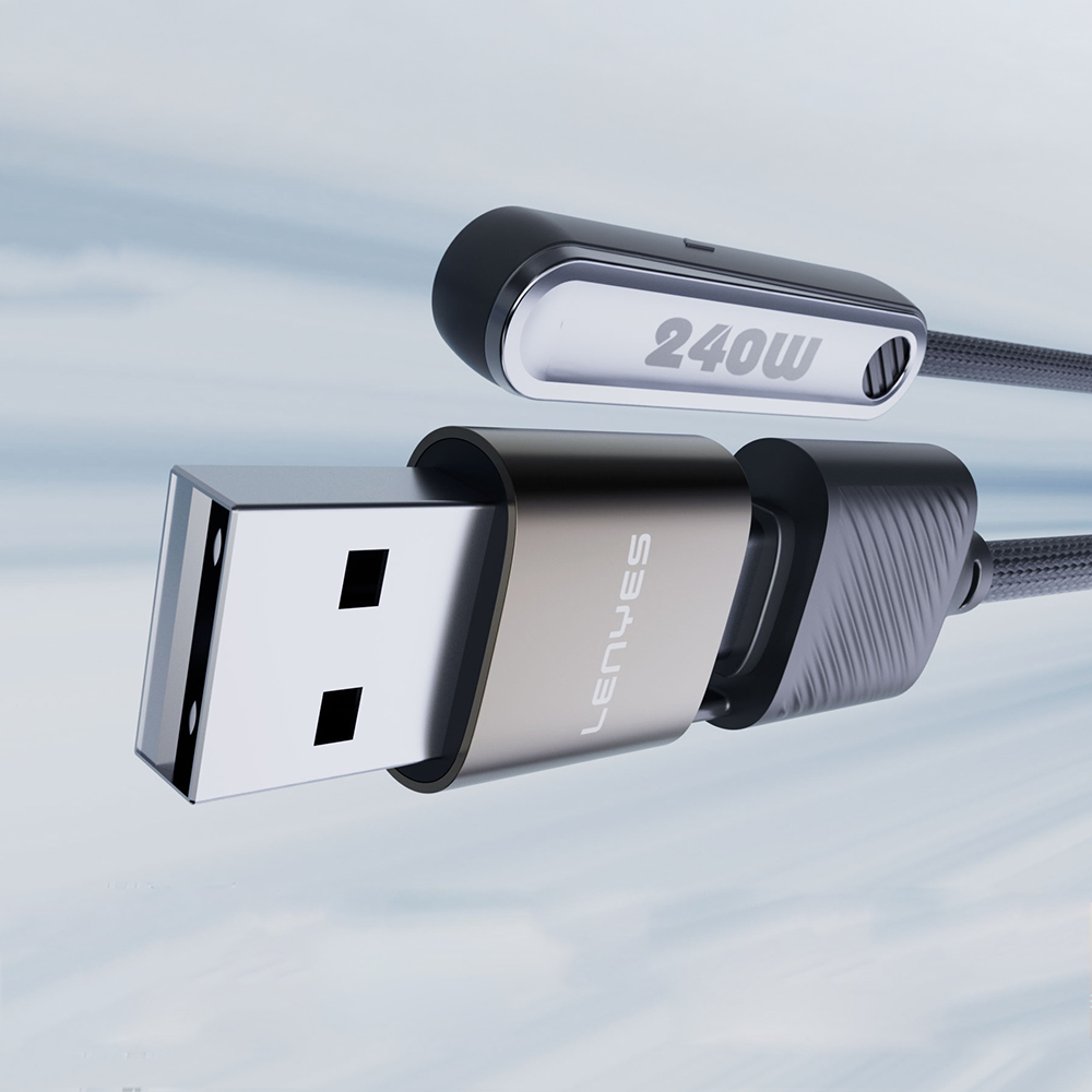 Lenyes LC569 2in1 USB-A - Type-C + Type-C Standlı Data ve Şarj Kablosu 240W 1.2M - 1
