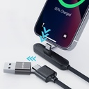 Lenyes LC569 2in1 USB-A - Type-C + Type-C Standlı Data ve Şarj Kablosu 240W 1.2M - 4
