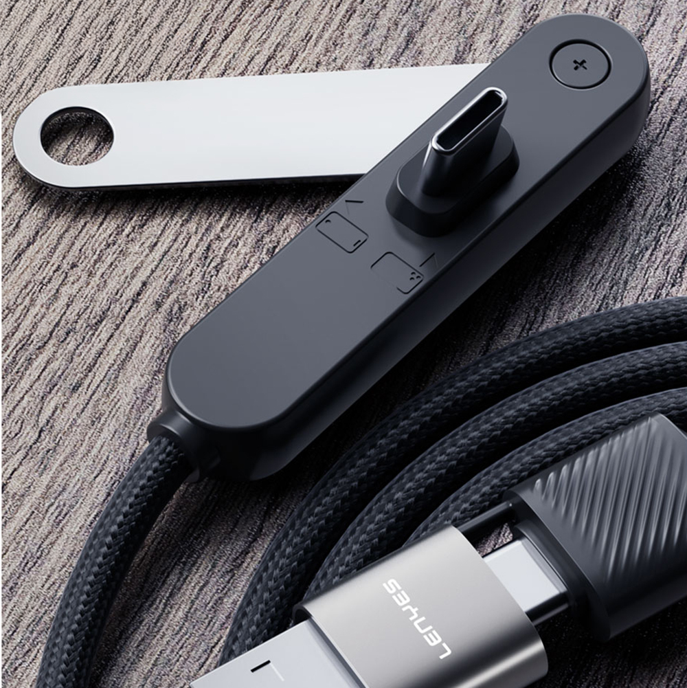 Lenyes LC569 2in1 USB-A - Type-C + Type-C Standlı Data ve Şarj Kablosu 240W 1.2M - 5
