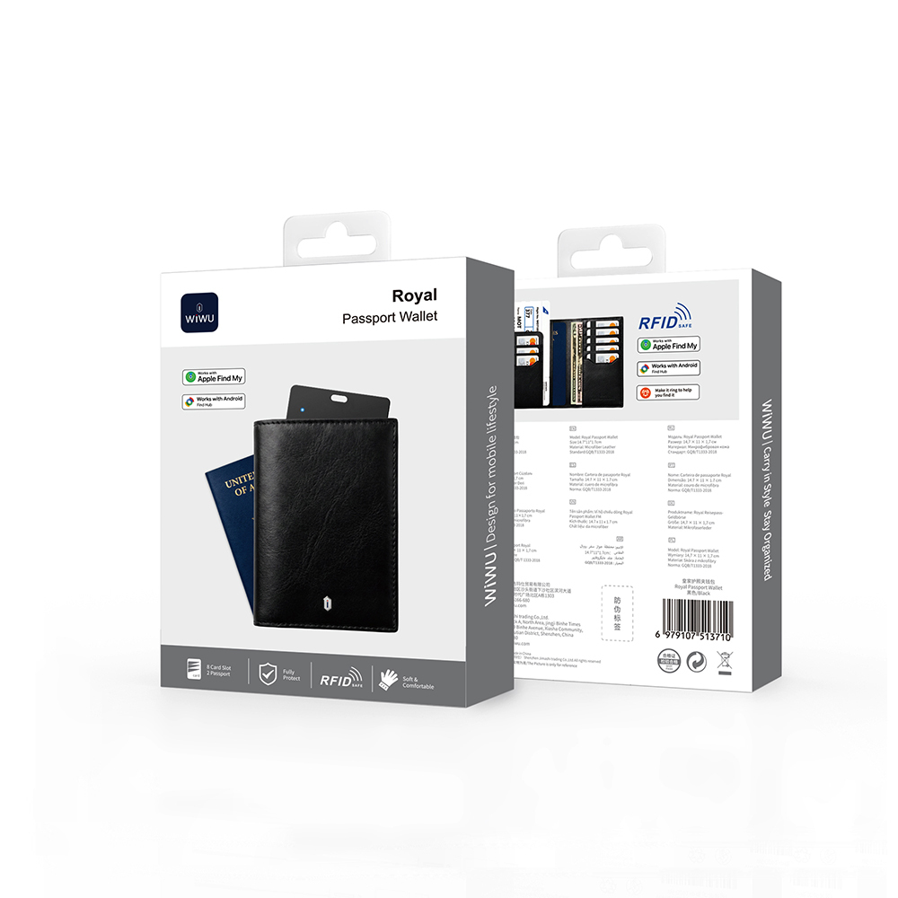 Wiwu Royal Passport Wallet Android ve iOS Cihazlar için RFID Özellikli PU Deri Cüzdan - 5