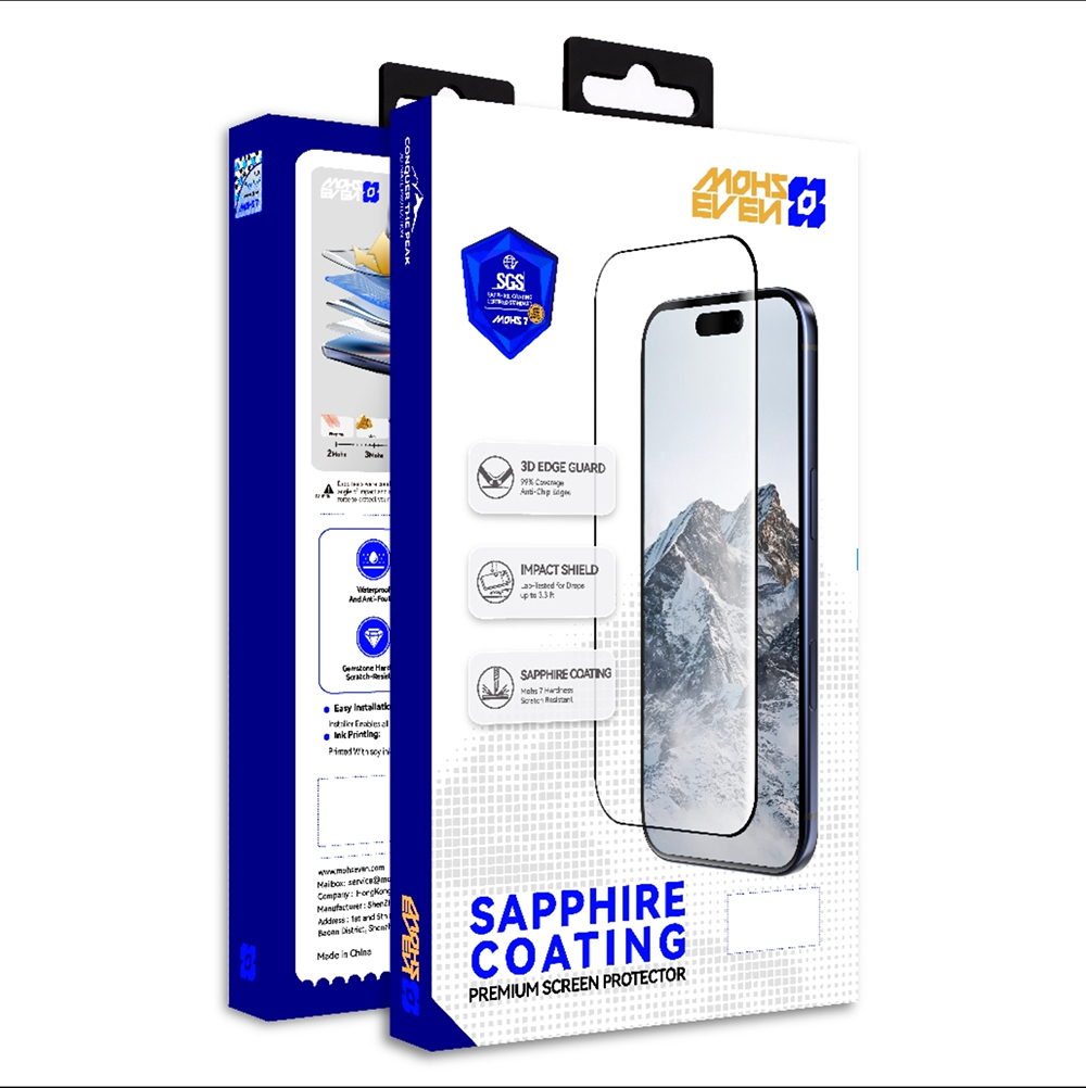Apple iPhone 18 Pro Max Mohseven M7 Privacy Sapphire Coating Temperli Cam Ekran Koruyucu + Kolay Uygulama Aparatı - 5