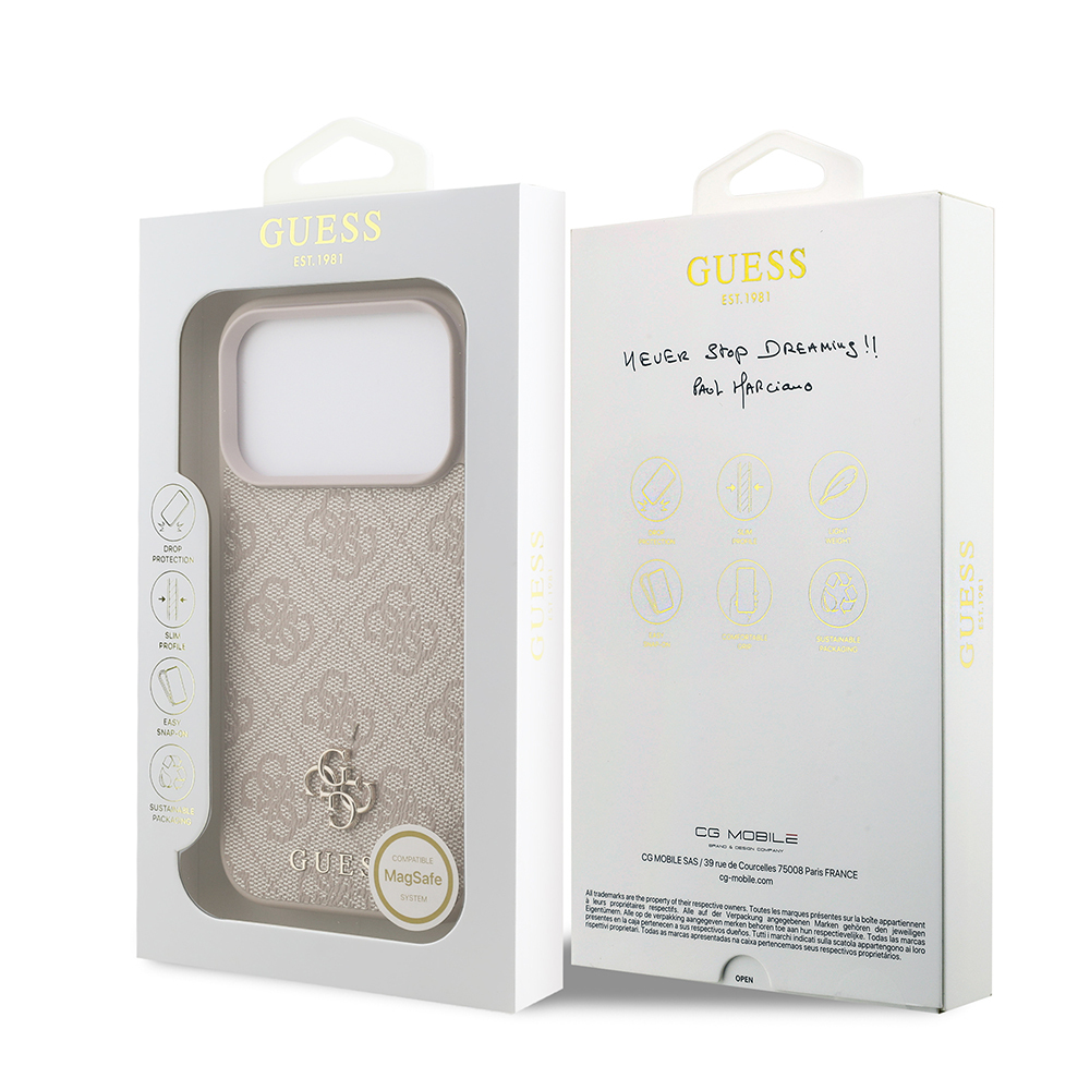 Apple iPhone 18 Pro Kılıf Guess Orjinal Lisanslı M-safe Şarj Özellikli Small 4G Classic Kapak - 7