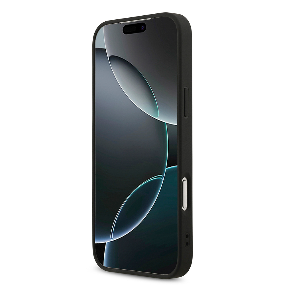Apple iPhone 18 Pro Max Kılıf Guess Orjinal Lisanslı PU Deri Taşlı Üçgen Logo 4G Desenli Strass Kapak - 4