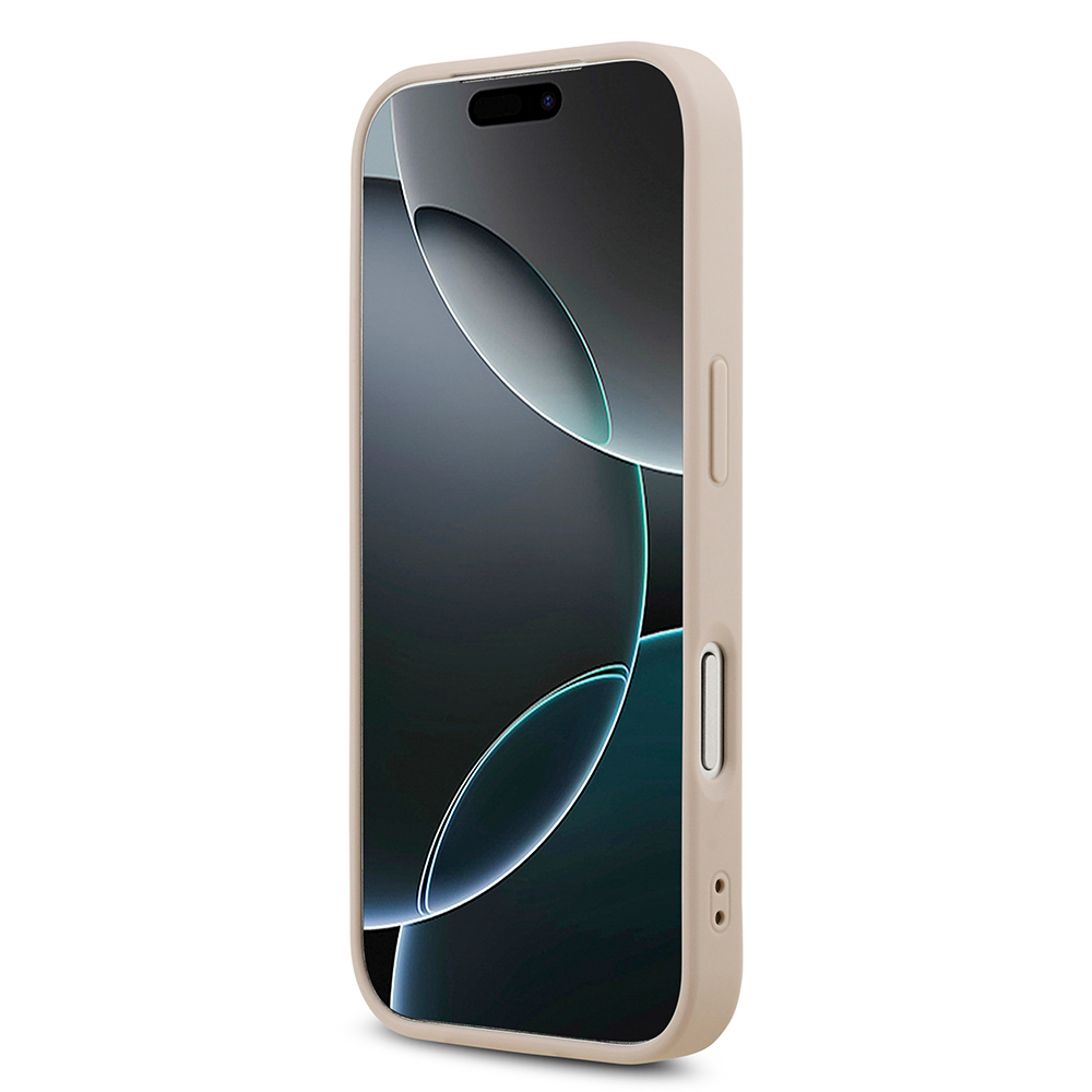 Apple iPhone 18 Pro Kılıf Guess Orjinal Lisanslı M-safe Şarj Özllikli PU Deri Taşlı Üçgen Logo 4G Desenli Strass Kapak - 4