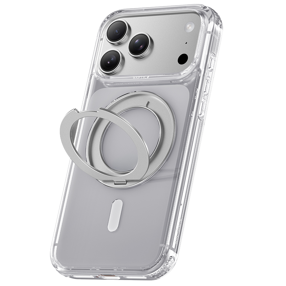 Apple iPhone 18 Pro Kılıf M-safe Şarj Özellikli Raptic Air Stand Serisi Aynalı Arka Yüzey Standlı Kapak - 2