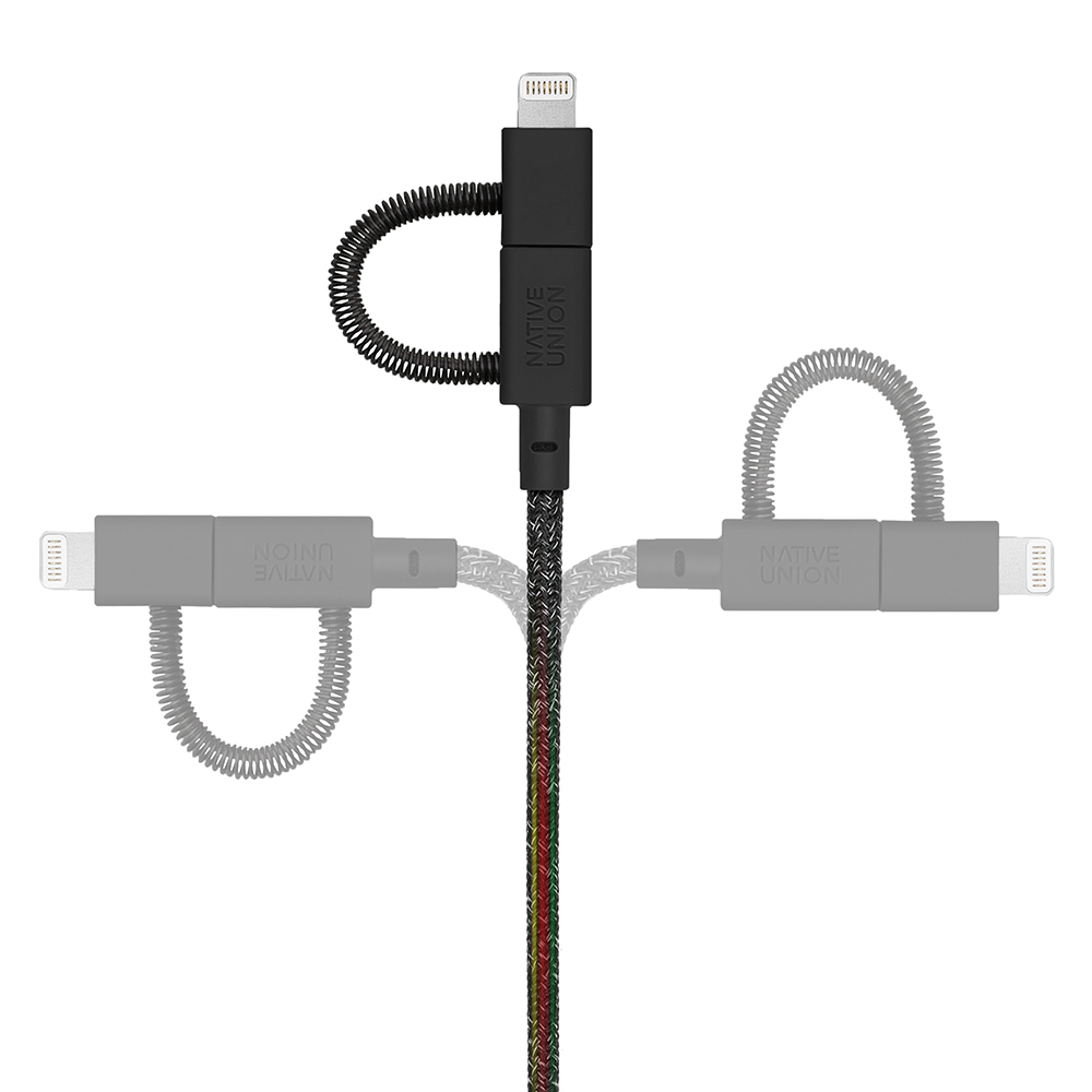 Native Union Belt Serisi 3in1 USB-A to Type-C - Lightning - Micro Şarj Kablosu 2M - 2