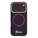 Apple iPhone 18 Pro Kılıf Guess Orjinal Lisanslı M-safe Şarj Özellikli 360 Derece Dönebilen Standlı Metal Yazı Logolu Silikon Kapak - 2