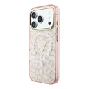 Apple iPhone 18 Pro Kılıf Guess Orjinal Lisanslı M-safe Şarj Özellikli Üçgen Logolu Simli Leopar Desenli Kapak - 1