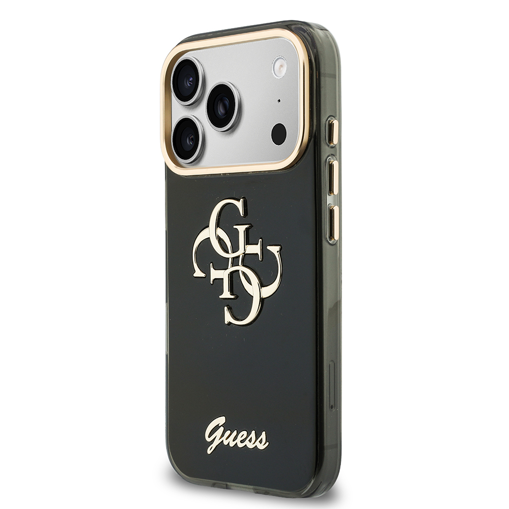 Apple iPhone 18 Pro Kılıf Guess Orjinal Lisanslı Yazı ve 4G Büyük Metal Logolu Silikon Kapak - 1
