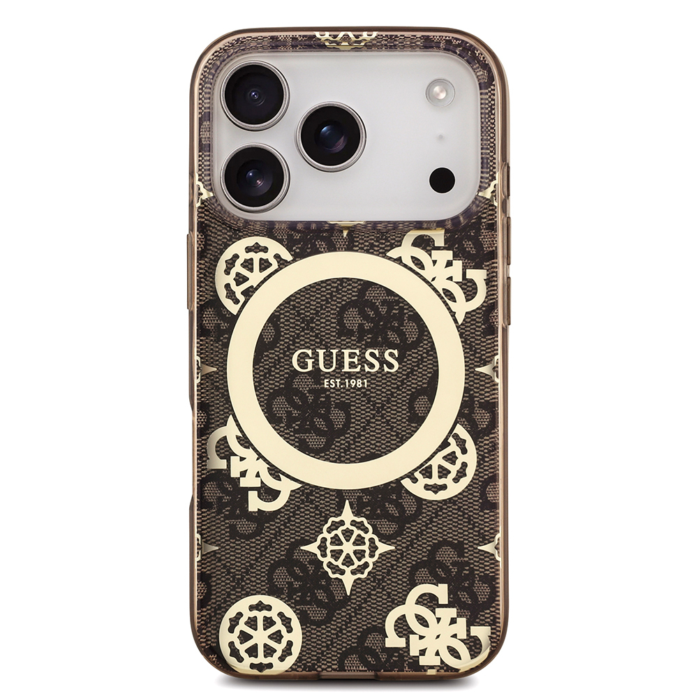 Apple iPhone 18 Pro Max Kılıf Guess Orjinal Lisanslı M-safe Şarj Özellikli IML Peony ve 4G Desenli Klasik Logolu Kapak - 2