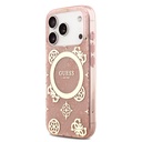Apple iPhone 18 Pro Max Kılıf Guess Orjinal Lisanslı M-safe Şarj Özellikli IML Peony ve 4G Desenli Klasik Logolu Kapak - 1