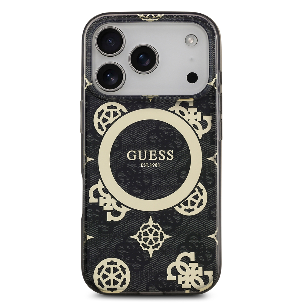 Apple iPhone 18 Pro Max Kılıf Guess Orjinal Lisanslı M-safe Şarj Özellikli IML Peony ve 4G Desenli Klasik Logolu Kapak - 2