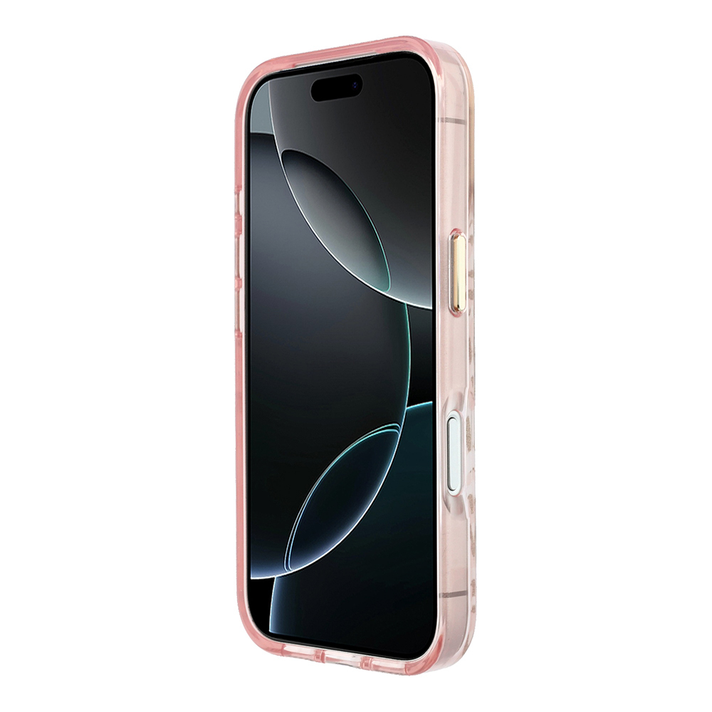 Apple iPhone 18 Pro Max Kılıf Guess Orjinal Lisanslı M-safe Şarj Özellikli Üçgen Logolu Simli Leopar Desenli Kapak - 4