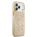 Apple iPhone 18 Pro Max Kılıf Guess Orjinal Lisanslı M-safe Şarj Özellikli Üçgen Logolu Simli Leopar Desenli Kapak - 3