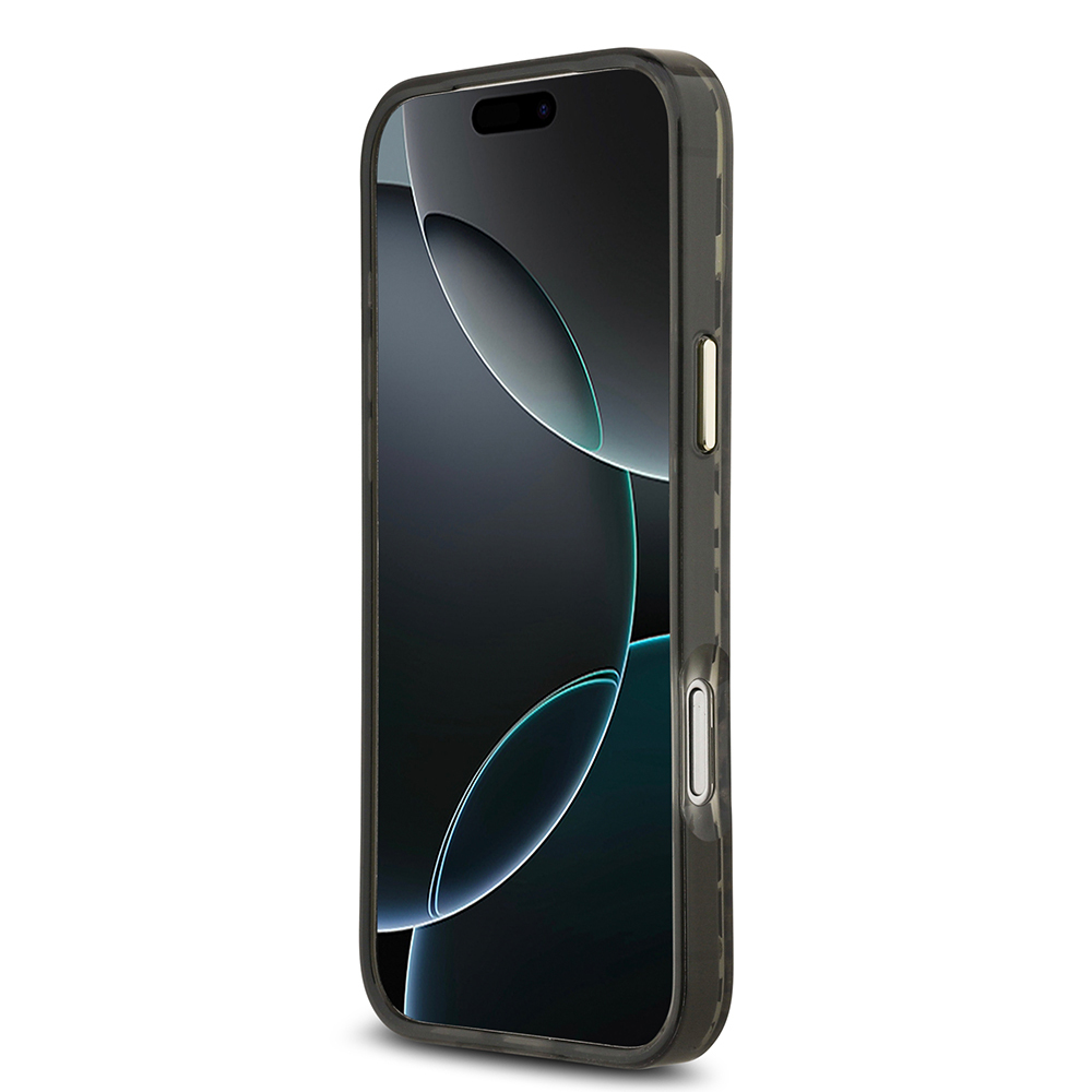 Apple iPhone 18 Pro Max Kılıf Guess Orjinal Lisanslı M-safe Şarj Özellikli Üçgen Logolu Simli Leopar Desenli Kapak - 4