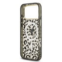 Apple iPhone 18 Pro Max Kılıf Guess Orjinal Lisanslı M-safe Şarj Özellikli Üçgen Logolu Simli Leopar Desenli Kapak - 6