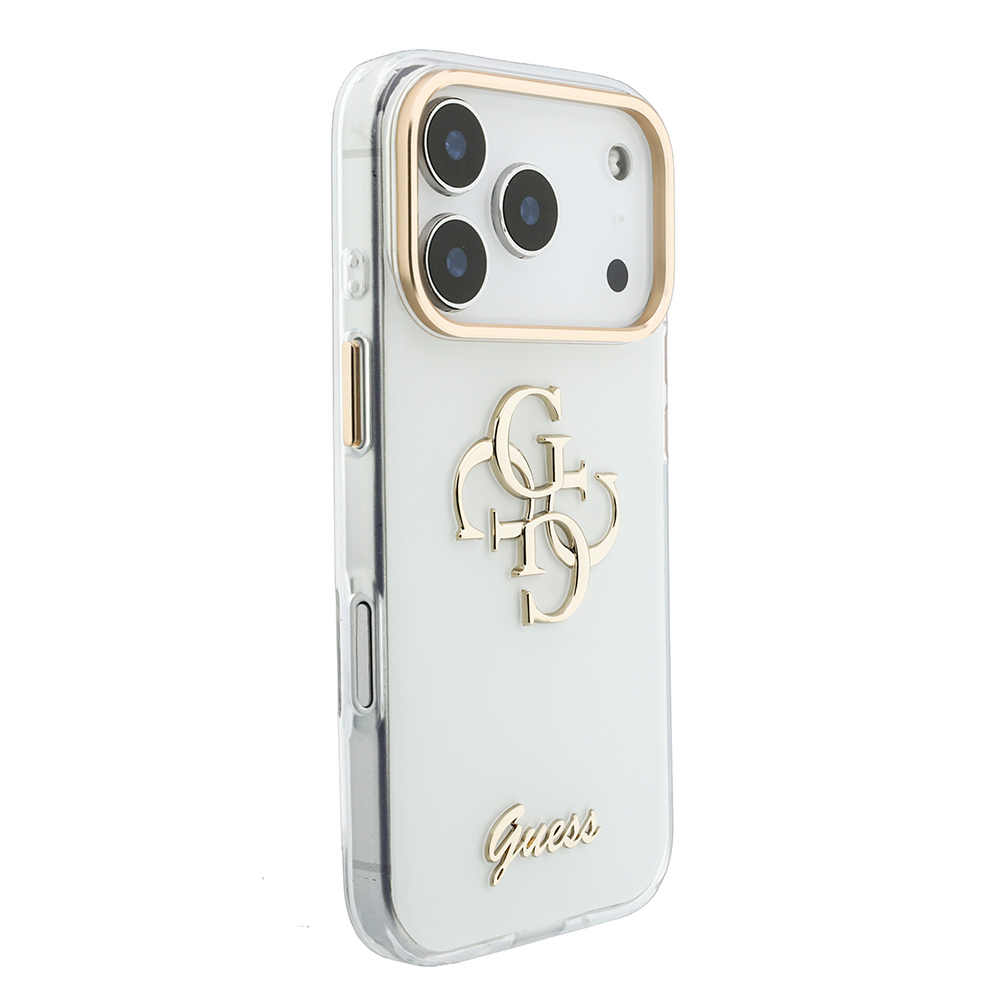 Apple iPhone 18 Pro Max Kılıf Guess Orjinal Lisanslı Yazı ve 4G Büyük Metal Logolu Silikon Kapak - 3