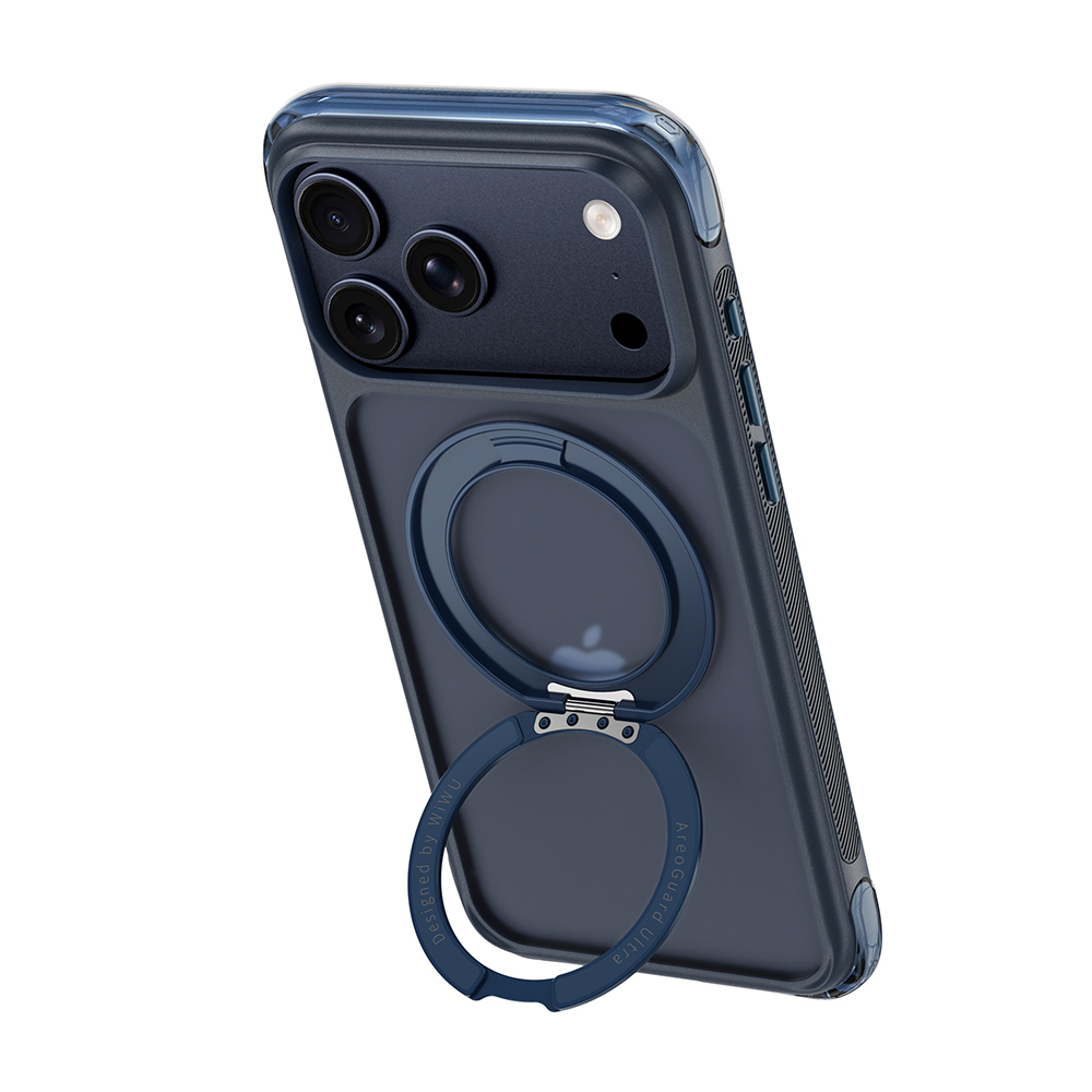 Apple iPhone 17 Pro Uyumlu Kılıf Wiwu AG-203 AeroGuard Ultra Serisi M-safe Şarj Özellikli Airbag Tasarımlı Standlı Kapak - 5