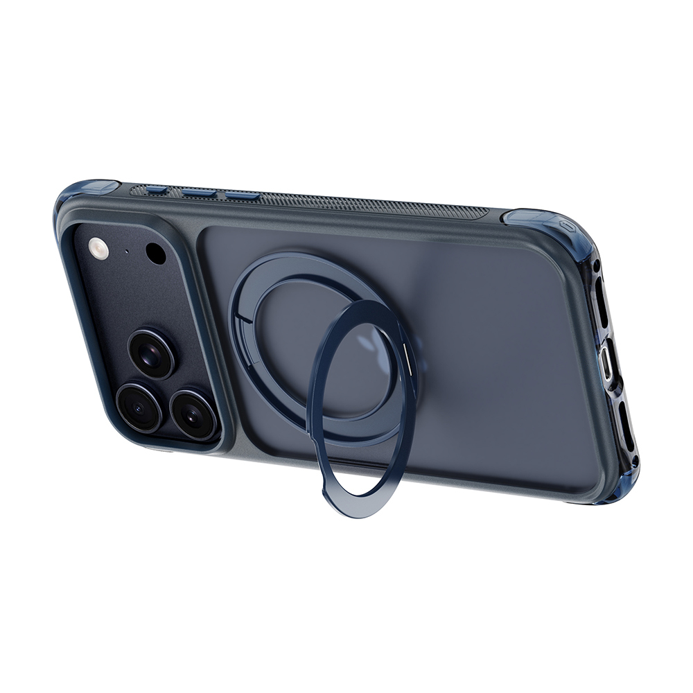 Apple iPhone 17 Pro Uyumlu Kılıf Wiwu AG-203 AeroGuard Ultra Serisi M-safe Şarj Özellikli Airbag Tasarımlı Standlı Kapak - 6
