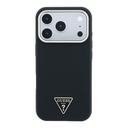 Apple iPhone 18 Pro Kılıf Guess Orjinal Lisanslı M-safe Şarj Özellikli PU Metal Üçgen Logolu Karbon Fiber Kevlar Kapak - 2