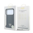 Apple iPhone 18 Pro Kılıf Guess Orjinal Lisanslı M-safe Şarj Özellikli PU Metal Üçgen Logolu Karbon Fiber Kevlar Kapak - 7