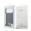 Apple iPhone 18 Pro Kılıf Guess Orjinal Lisanslı M-safe Şarj Özellikli PU Metal Üçgen Logolu Karbon Fiber Kevlar Kapak - 7