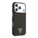 Apple iPhone 18 Pro Kılıf Guess Orjinal Lisanslı M-safe Şarj Özellikli PU Metal Üçgen Logolu Karbon Fiber Kevlar Kapak - 3