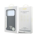 Apple iPhone 18 Pro Kılıf Guess Orjinal Lisanslı M-safe Şarj Özellikli PU Metal Üçgen Logolu Karbon Fiber Kevlar Kapak - 7