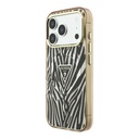 Apple iPhone 18 Pro Max Kılıf Guess Orjinal Lisanslı M-safe Şarj Özellikli Üçgen Logolu Zebra Desenli Silikon Kapak - 1