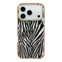Apple iPhone 18 Pro Max Kılıf Guess Orjinal Lisanslı M-safe Şarj Özellikli Üçgen Logolu Zebra Desenli Silikon Kapak - 2
